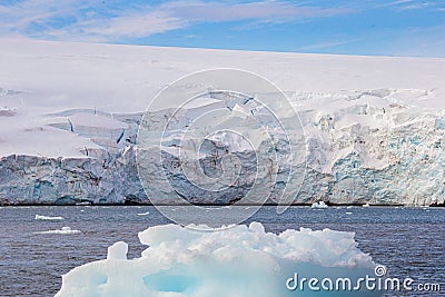 Icebergs. Antarctica ice landscape, climate change. Extreme expedition. Stock Photo