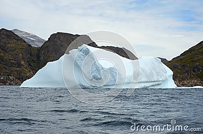 Icebergs floating in the Atlantic Ocean, Greenland Stock Photo