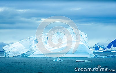 Icebergs floating in Paradise Bay, Antarctica Stock Photo