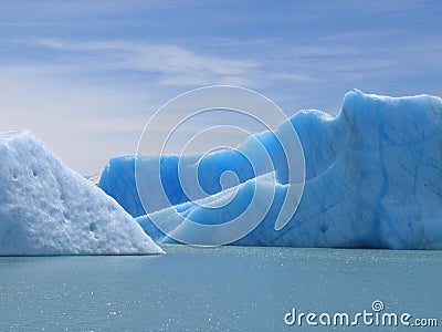 Icebergs in Lago Argentino Tierra del Fuego Stock Photo