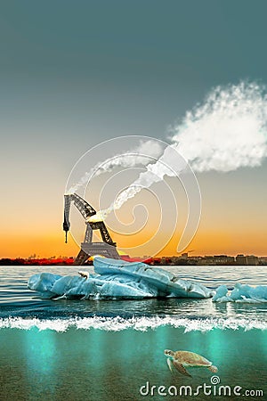 Icebergs in Paris Stock Photo