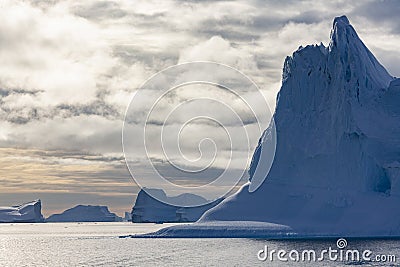 Icebergs - Scoresbysund - Greenland Stock Photo