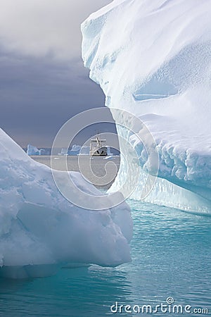 Icebergs in Scoresbysund - Greenland Stock Photo