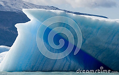 Icebergs in the water, the glacier Perito Moreno. Argentina. Cartoon Illustration