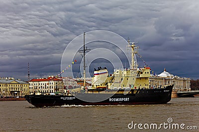 Icebreakers festival in St. Petersburg, Russia. Icebreaker IVAN KRUZENSHTERN Editorial Stock Photo