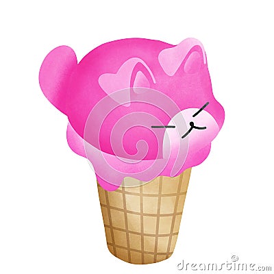 Ice cream cute bear Stock Photo