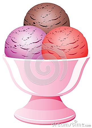 Icecream in a bowl Vector Illustration