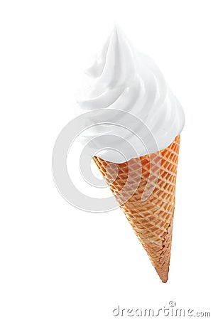 Icecream cone with twirled softserve Stock Photo