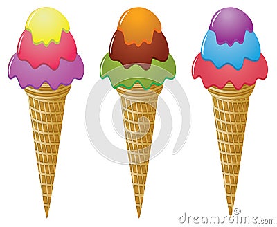 Icecream cones Vector Illustration