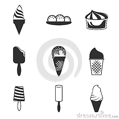 Icecream icons Stock Photo