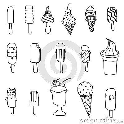 Icecream icons set Vector Illustration