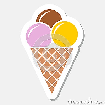 Icecream sticker Vector Illustration