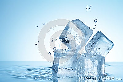 Icecubes background, ice cube texture, ice wallpaper It makes me feel fresh and feel good. Generative AI Stock Photo