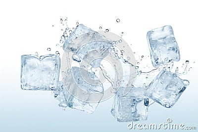 Icecubes background, ice cube texture, ice wallpaper It makes me feel fresh and feel good. Generative AI Stock Photo