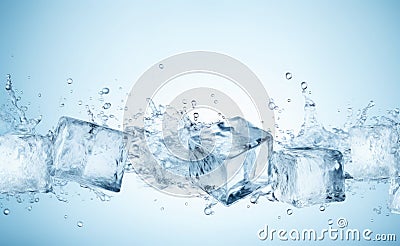 Icecubes background, ice cube texture, ice wallpaper It makes me feel fresh and feel good. Generative AI Stock Photo