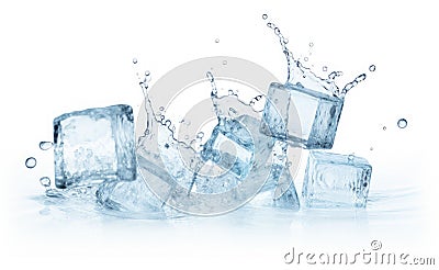 Icecubes background, ice cube texture, ice wallpaper It makes me feel fresh and feel good. Generative AI Stock Photo