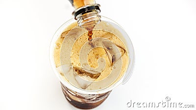 Iced aerated soft drink on white background Stock Photo