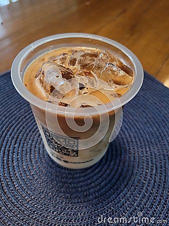 iced coffee in a cup Editorial Stock Photo