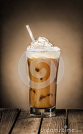 Iced coffee float or milkshake Stock Photo