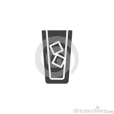 Iced coffee with ice cubes and coffee icon vector Vector Illustration