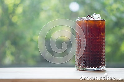 Iced cold brew coffee in glass Stock Photo