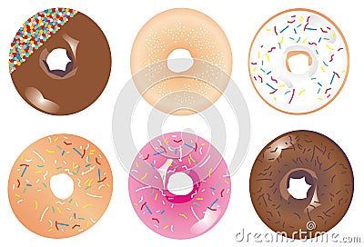 Iced doughnuts Vector Illustration