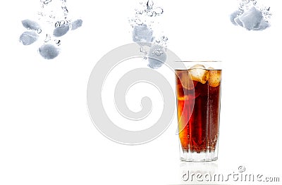 Iced Glass Of Carbonated Refreshing Drink Stock Photo