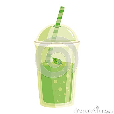 iced green tea Vector Illustration