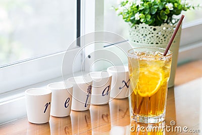 Iced lemon tea Stock Photo