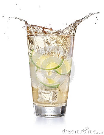 Iced lemonade soda in a glass Stock Photo