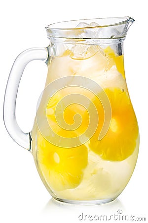 Iced pineapple lemonade jug, paths Stock Photo