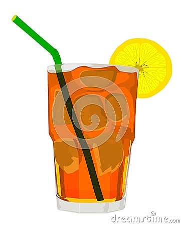 Iced Tea Vector Vector Illustration