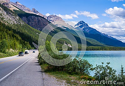 Icefield parkway, waterfowl lake Stock Photo