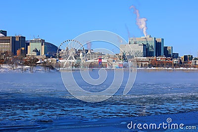 Icefield on the Saint-Laurence river Editorial Stock Photo