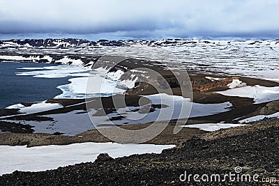 Iceland. Askja and Viti craters. Highland area. Stock Photo