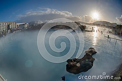 Iceland Blue Lagoon hot spring Stock Photo