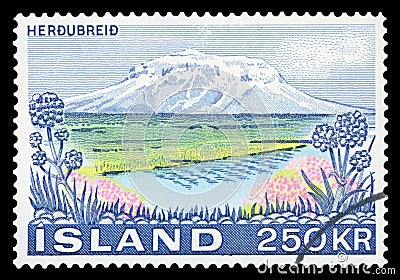 ICELAND - Postage stamp Editorial Stock Photo