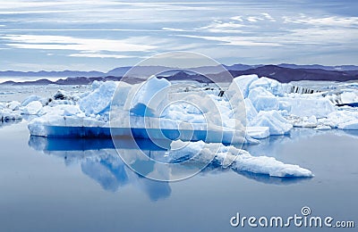 Iceland, Jokulsarlon lagoon, Beautiful landscape picture of icelandic glacier lagoon bay. Stock Photo
