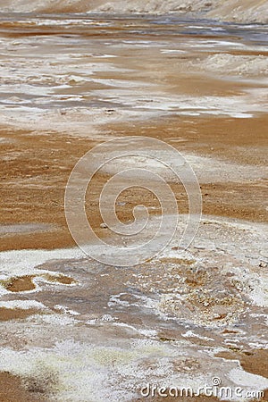 Iceland. Krafla. Active volcanic zone. Hot ground. Stock Photo