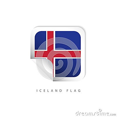 Iceland Label Flags Vector Template Design Vector Illustration