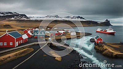 Seaport at Iceland in North Europe Stock Photo