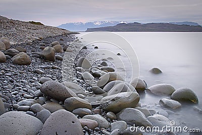 Iceland: Pebbly beach Stock Photo