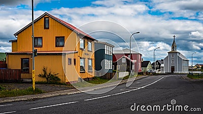 Iceland - Quiet Little Fishing Village - Eyrarbakki Stock Photo