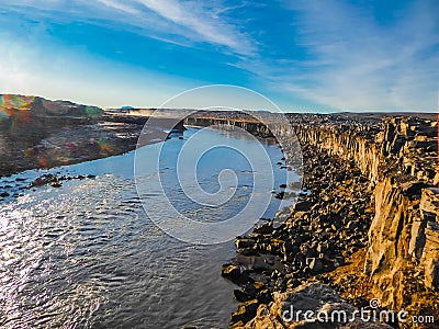 Iceland - River flow on a sunny day Stock Photo
