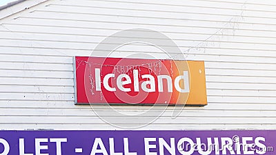 Iceland Supermarket sign in Larne Co Antrim Northern Ireland Editorial Stock Photo