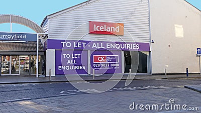Iceland Supermarket sign in Larne Co Antrim Northern Ireland Editorial Stock Photo