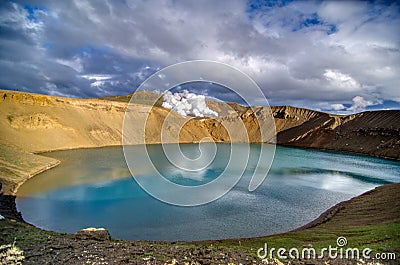 Iceland volcanic lake Askja Stock Photo