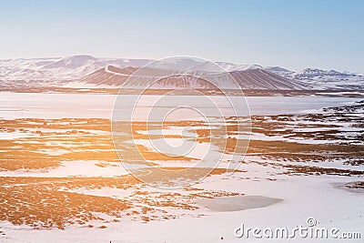 Iceland volcano in winter season Stock Photo