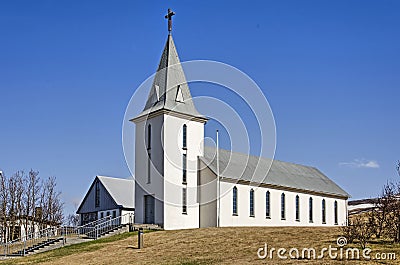 Icelandic church under a blue sky Editorial Stock Photo