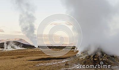 Icelandic geysir in summer Stock Photo